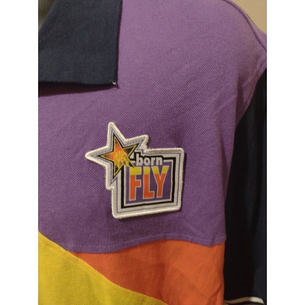 Born Fly Any Town USA Polo Shirt 3XL Mens Multicolor Colorblack Short Sleeve - Picture 2 of 9